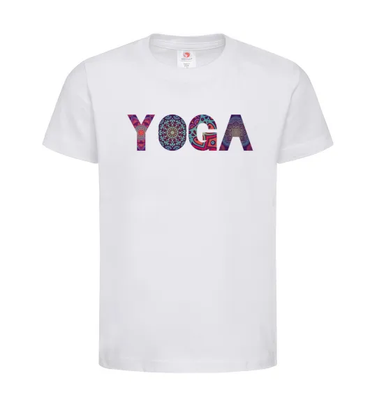 Детская футболка Yoga text Белый фото