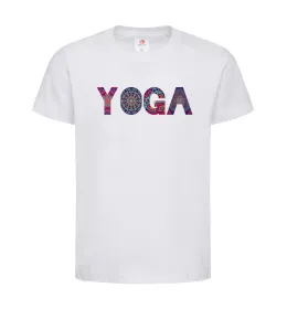 Детская футболка Yoga text Белый фото