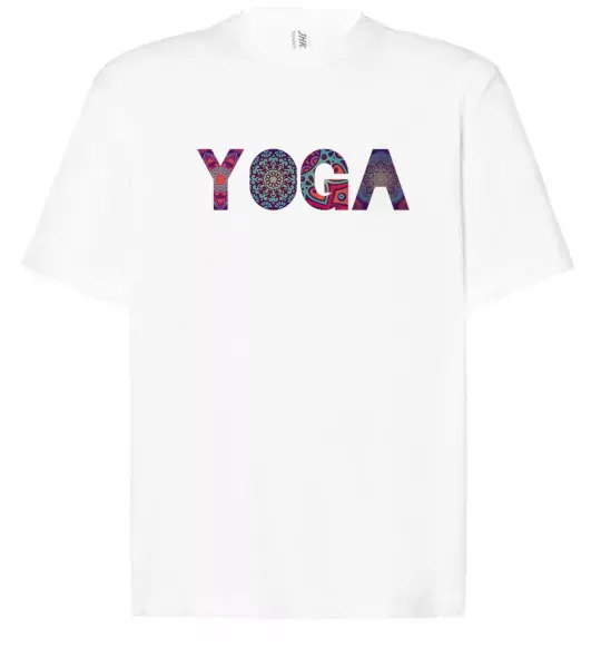 Футболка Оверсайз Yoga text Белый фото