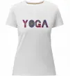 Женская премиум футболка Yoga text Белый фото