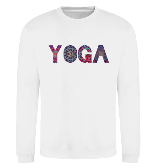 Свитшот Yoga text Белый фото