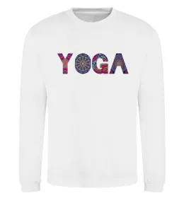 Свитшот Yoga text Белый фото