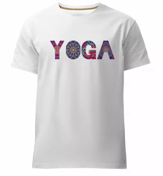 Мужская премиум футболка Yoga text Белый фото