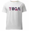 Мужская премиум футболка Yoga text Белый фото
