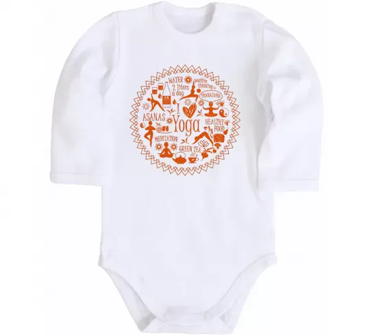 Детский боди Yoga stuff Белый фото
