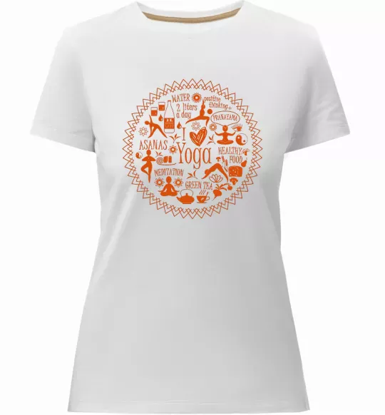 Женская премиум футболка Yoga stuff Белый фото