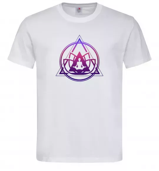 Мужская футболка Yoga lotus Белый фото