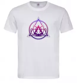 Мужская футболка Yoga lotus Белый фото