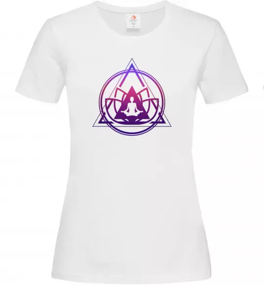 Жіноча футболка Yoga lotus Білий фото