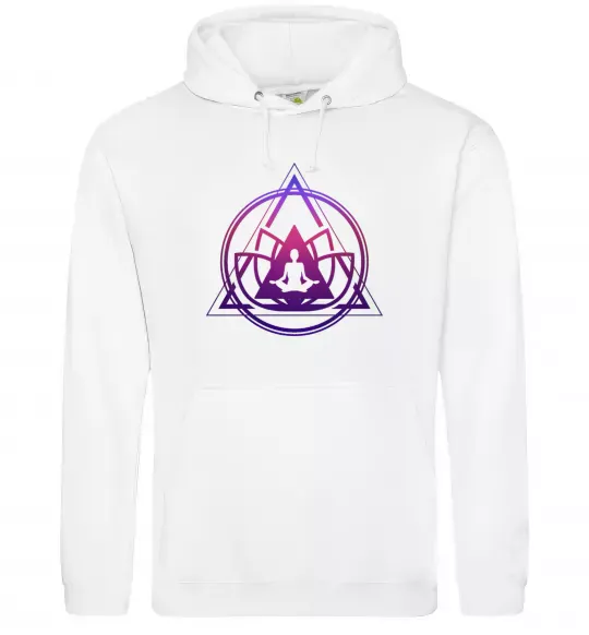 Мужская толстовка (худи) Yoga lotus Белый фото