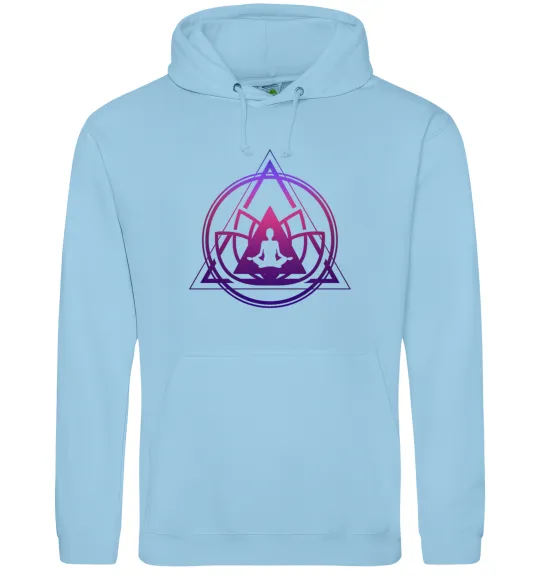 Мужская толстовка (худи) Yoga lotus Голубой фото