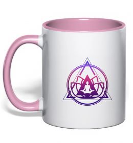 Чашка с цветной ручкой Yoga lotus