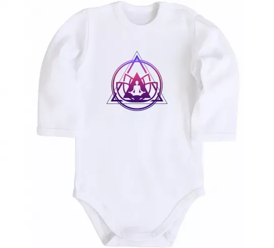 Дитячий бодік Yoga lotus Білий фото