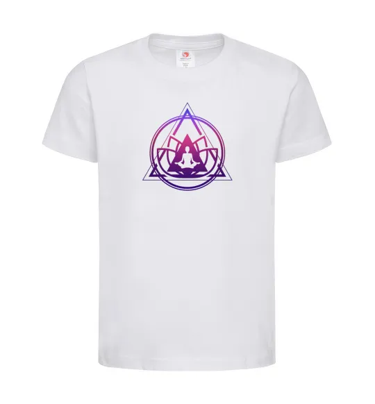 Детская футболка Yoga lotus Белый фото