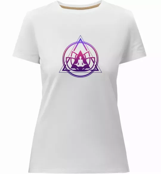 Жіноча преміум футболка Yoga lotus Білий фото