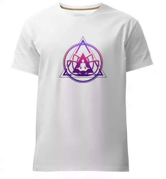 Мужская премиум футболка Yoga lotus Белый фото