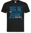 Мужская футболка Keep fit with crossfit start now Черный фото