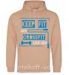 Мужская толстовка (худи) Keep fit with crossfit start now Песочный фото