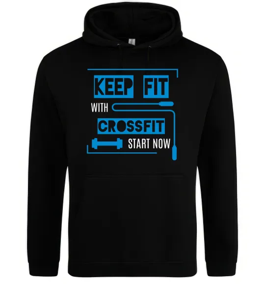 Женская толстовка (худи) Keep fit with crossfit start now Черный фото