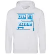 Женская толстовка (худи) Keep fit with crossfit start now Серый меланж фото