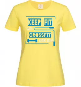 Женская футболка Keep fit with crossfit start now Лимонный фото