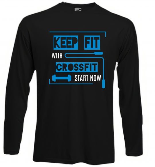 Реглан Keep fit with crossfit start now Чорний фото