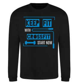 Світшот Keep fit with crossfit start now Чорний фото