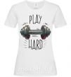 Жіноча футболка Play hard Білий фото