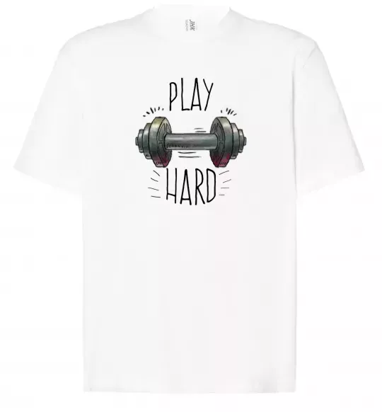 Футболка Оверсайз Play hard Белый фото