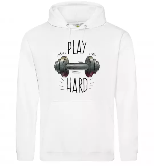 Жіноча толстовка (худі) Play hard Білий фото