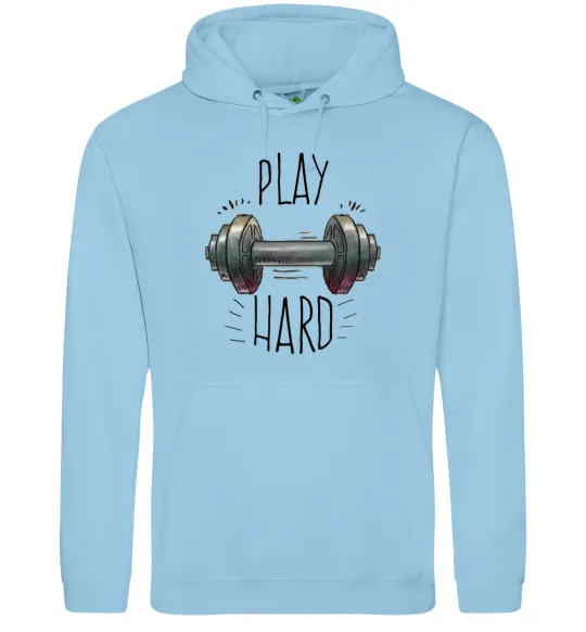 Жіноча толстовка (худі) Play hard Блакитний фото