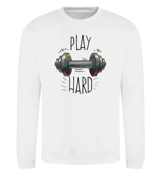 Світшот Play hard Білий фото