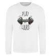 Світшот Play hard Білий фото