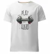 Мужская премиум футболка Play hard Белый фото