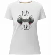 Женская премиум футболка Play hard Белый фото