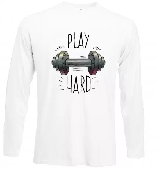 Лонгслів Play hard Білий фото