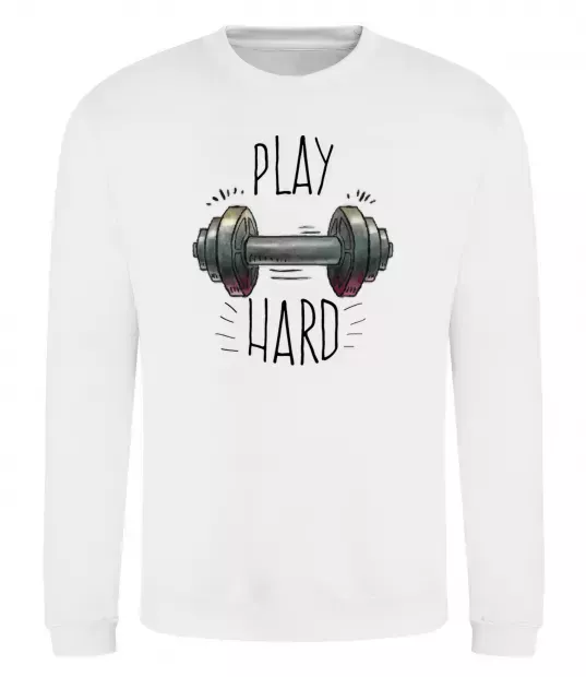 Свитшот Play hard Белый фото