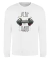 Свитшот Play hard Белый фото