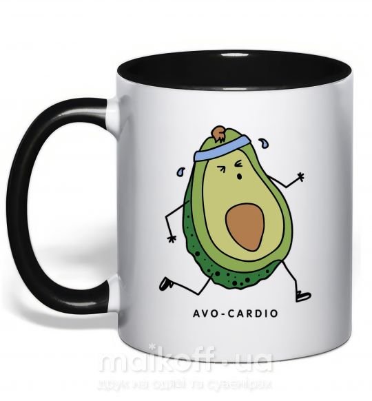Чашка с цветной ручкой Avo cardio Черный фото