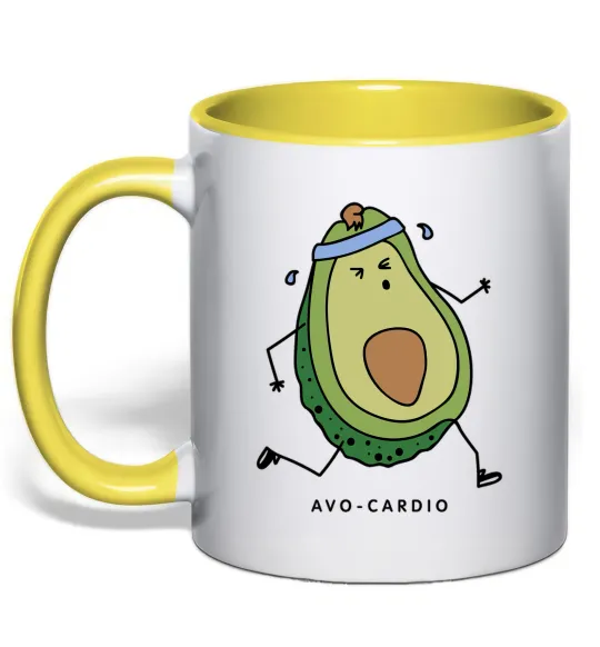 Чашка с цветной ручкой Avo cardio Лимонный фото