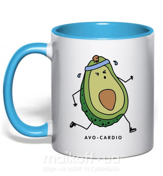 Чашка с цветной ручкой Avo cardio Голубой фото