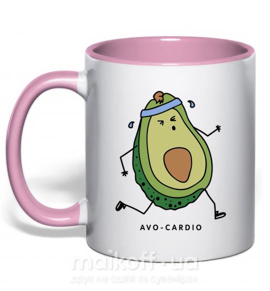 Чашка с цветной ручкой Avo cardio Нежно розовый фото