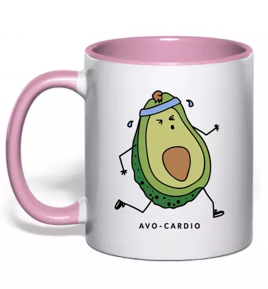 Чашка с цветной ручкой Avo cardio Нежно розовый фото
