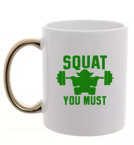 Чашка с цветной ручкой Squat you must Золото фото