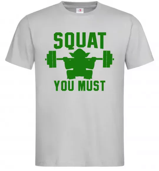 Чоловіча футболка Squat you must Сірий фото