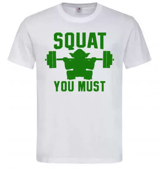 Чоловіча футболка Squat you must Білий фото
