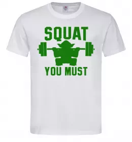 Чоловіча футболка Squat you must Білий фото