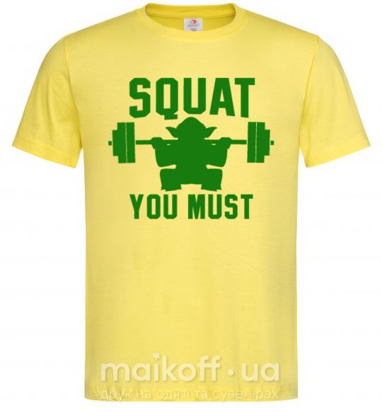Мужская футболка Squat you must Лимонный фото