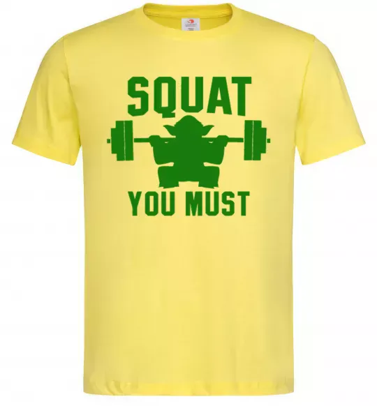 Чоловіча футболка Squat you must Лимонний фото