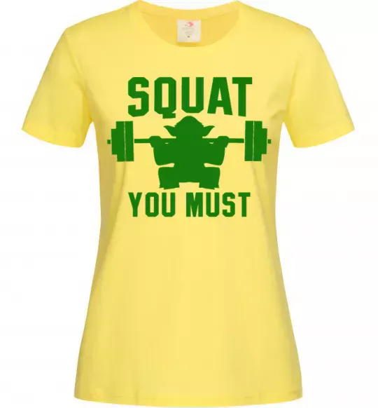 Жіноча футболка Squat you must Лимонний фото
